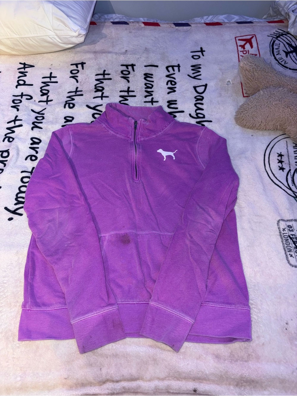Purple quarter zip